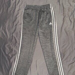 Title: Adidas Gray 3-Stripe Track Pants Boys Size 18/20 Athletic Joggers
